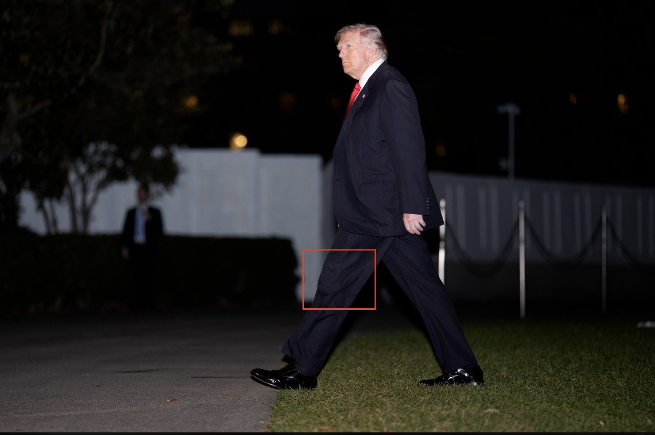 Новые фото Трампа содержат странные очертания: президент США может носить мешочек для мочи, — СМИ (фото)
