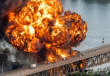 Масштабный пожар в Панамском канале: взорвался топливный резервуар, есть погибший и раненые (видео)