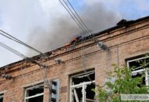 Два удара «шахедами» за полтора часа: в пригороде Харькова горели админздание и частный сектор