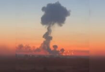 Под Киевом после взрыва начался сильный пожар (видео)