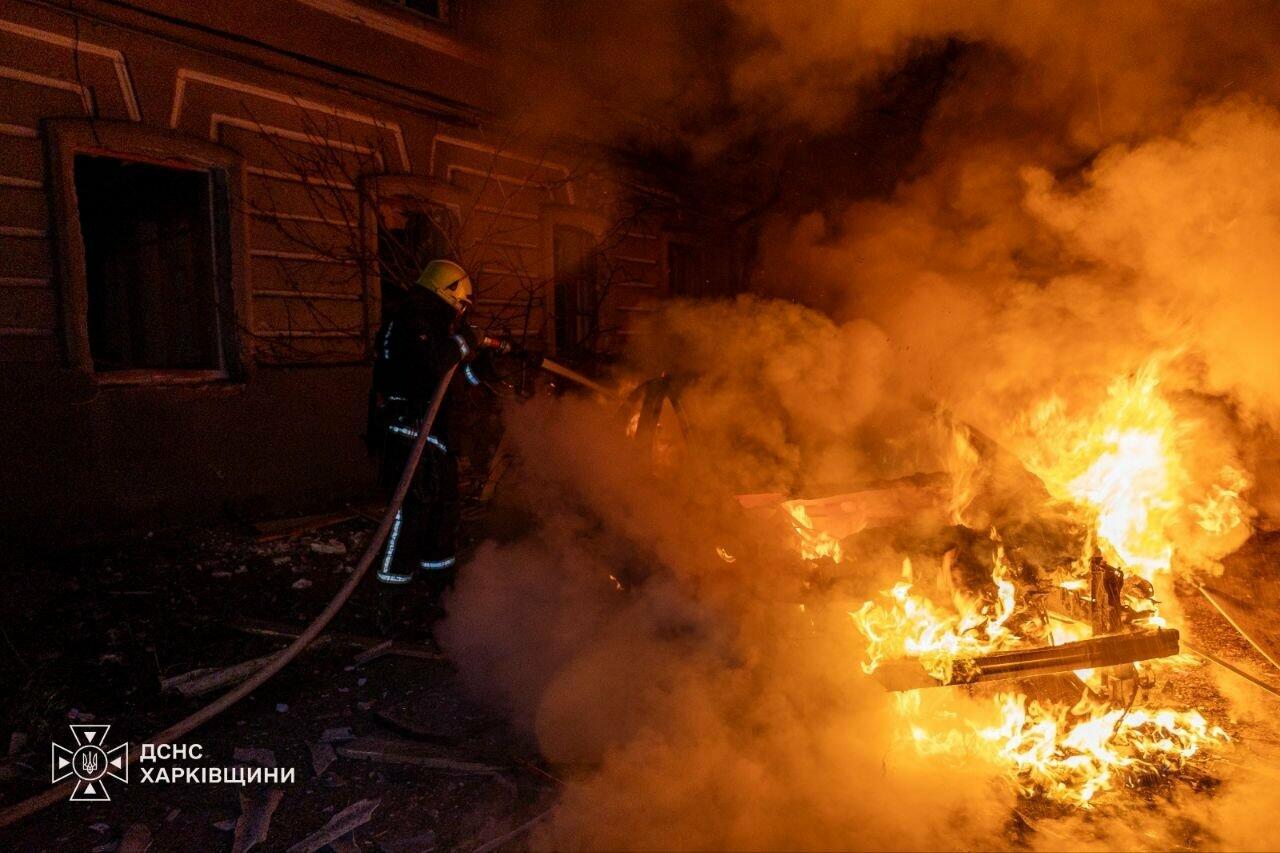 Ночью российские дроны ударили по Харькову и пригороду: пострадали четверо гражданских, возникли пожары, — ФОТО